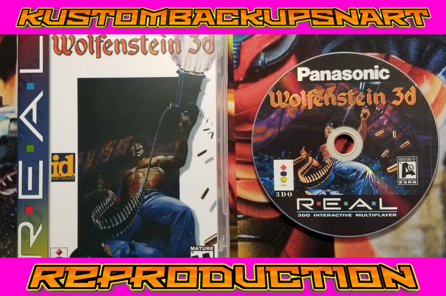 Wolfenstein 3D Custom Reproduction Case and Art Disc for 3DO
