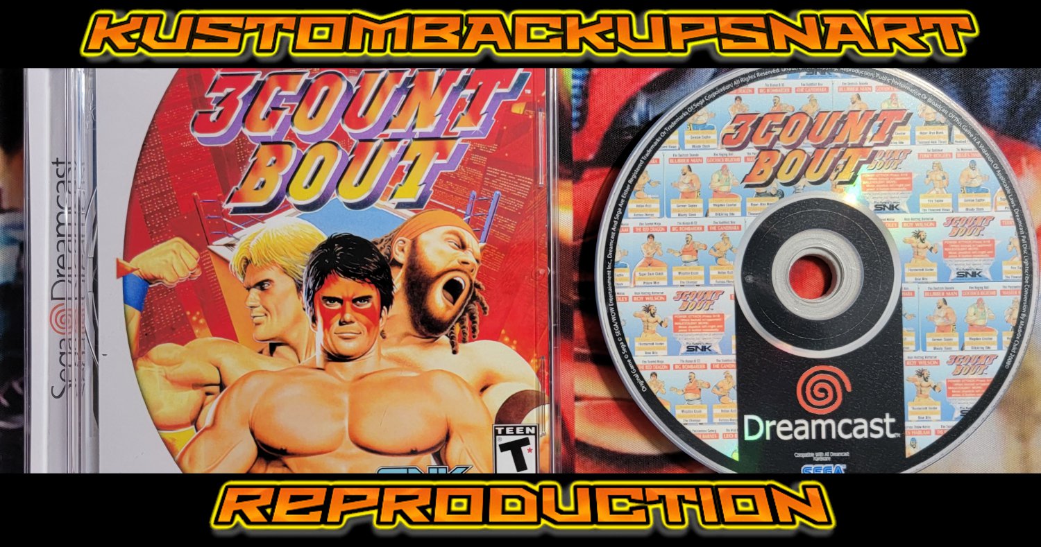 3 Count Bout Custom Reproduction Case and Art Disc for Sega Dreamcast