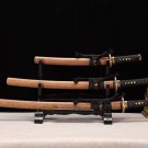 Damascus folding steel sword set,Handmade sword set,full tang sharp katana,japanese sword set