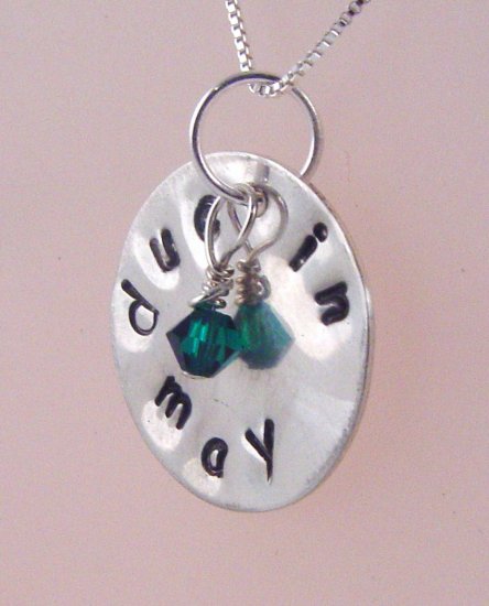 Due Date Necklace Hand Stamped Sterling Silver N131