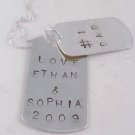 Dad Dog Tag Necklace Sterling Silver Custom Personalized Father N121
