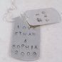 Dad Dog Tag Necklace Sterling Silver Custom Personalized Father N121