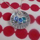 Custom Personalized Birthstone Necklace Sterling Silver N070