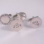 Cufflinks Men Personalized Sterling Silver Circle Monogram Names M007