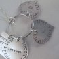 Heart Square Circle Necklace Sterling Silver Custom Personalized Hand Stamped N049