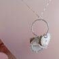 Heart Square Circle Necklace Sterling Silver Custom Personalized Hand Stamped N049