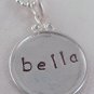 Circle Necklace Sterling Silver Custom Personalized Hand Stamped N045