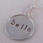 Circle Necklace Sterling Silver Custom Personalized Hand Stamped N045