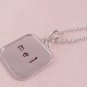 Square Necklace Sterling Silver Custom Personalized Hand Stamped N044