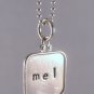 Square Necklace Sterling Silver Custom Personalized Hand Stamped N044