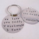 Personalized Sterling Silver Keychain Key Ring Dad Father M001