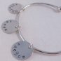 Personalized Custom Ball Cuff Bracelet Silver Hand Stamped B003