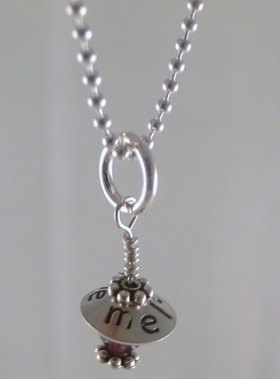 Sterling Silver Bead Cap Swarovski Crystal Necklace N034