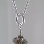 Sterling Silver Bead Cap Swarovski Crystal Necklace N034