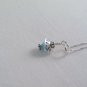Something Blue Bride Wedding Sterling Silver Bead Cap Swarovski Crystal Birthstone N033