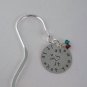 Custom Personalized Silver Bookmark Hand Stamped Birthstone M005