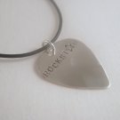 Guitar Pick Pic Necklace Silver Custom Personalized N026