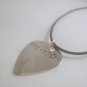 Guitar Pick Pic Necklace Silver Custom Personalized N026