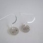 Monogram Name Earrings Sterling Silver Dangle Circle Hand Stamped E001