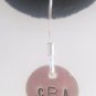 Monogram Name Earrings Sterling Silver Dangle Circle Hand Stamped E001