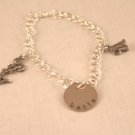 Cheer Cheerleader Charm Bracelet Custom Personalized Silver B001