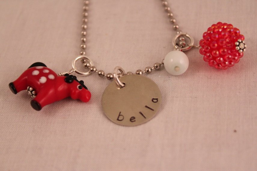 Horse Charm Necklace Custom Personalized Silver N009