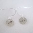Song Bird Sterling Silver Dangle Circle Earrings E008