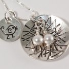 Mama Bird Nest Eggs Sterling Silver Necklace Custom Personalized N175
