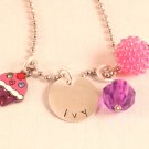 Cupcake Charm Necklace Custom Personalized Silver N172