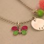 Butterfly Charm Necklace Custom Personalized Silver N168