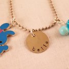 Easter Bunny Rabbit Charm Necklace Custom Personalized Silver N163
