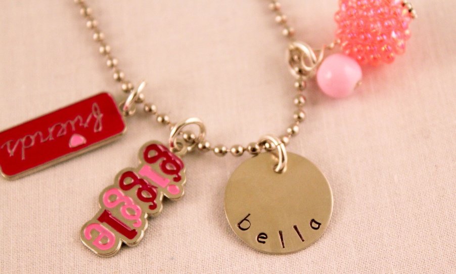 Friends Girl Charm Necklace Custom Personalized Silver N161
