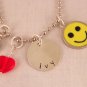 Peace Love Happiness Charm Necklace Custom Personalized Silver N157