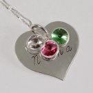 Heart Sterling Silver Necklace Custom Personalized N149