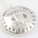 Something Blue Bride Locket Necklace Hand Stamped Sterling Silver N098
