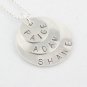 Custom Handstamped Personalized Mom Family Sterling Silver Circle Pendant Necklace N146