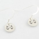 Horoscope Zodiac Earrings Sterling Silver Dangle Circle Hand Stamped E011