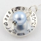 Something Blue Bride Wedding Sterling Silver Necklace