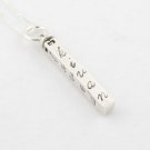 Rectangle Bar Custom Hand Stamped Personalized Mom Family Sterling Silver Necklace N073