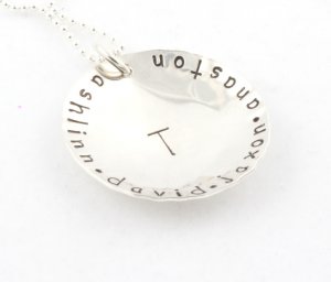 Family Initial Custom Personalized Sterling Silver  Necklace N111