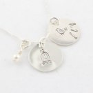 Fly Bird Cage Necklace Sterling Silver Custom Personalized  N003