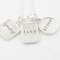 Rectangle Circle Square Family Necklace Sterling Silver Custom Personalized Hand Stamped N042