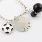 Soccer Charm Necklace Custom Personalized Silver N151