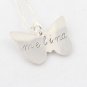 Butterfly Necklace Sterling Silver Custom Personalized Hand Stamped N041