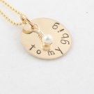 Big Sister Little Sister Custom Handstamped Personalized Sterling Silver Circle Necklaces N135