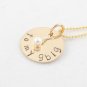 Custom Handstamped Personalized Mom Family Gold Filled Circle Pendant Necklace N128