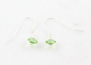Birthstone Earrings Sterling Silver Dangle Swarovski Crystal
