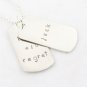 Dad Father's Day Dog Tags Necklace Sterling Silver Custom Personalized Hand Stamped N047