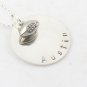 FOOTBALL Necklace BASEBALL SOCCER BASKETBALL MUSIC SPORTS Custom Handstamped Sterling Circle N130