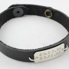 Unisex Leather Bracelet Personalized Custom Hand Stamped B004